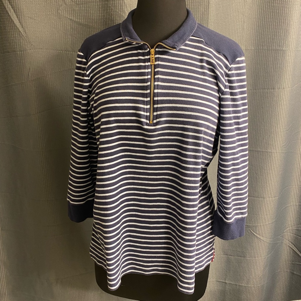 Jones, New York signature, women’s top navy & white stripes size xxl